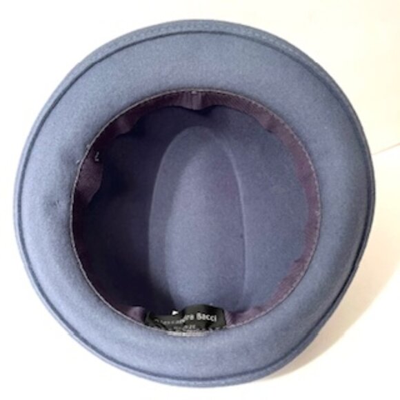 Alessandra Bacci Firenze Women’s 100% Wool Blue Fedora Hat , Made in Italy - Picture 5 of 10
